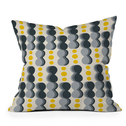 Caligrafica Uende Grayellow Outdoor Throw Pillow