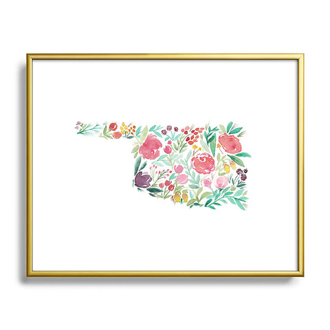 Calliegraf_Ink Bloomin Oklahoma Metal Framed Art Print