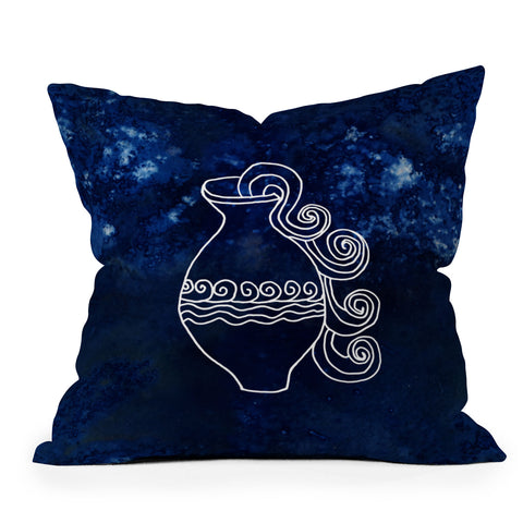 Camilla Foss Astro Aquarius Outdoor Throw Pillow
