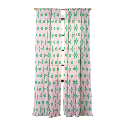 Camilla Foss Baubles and Stars Sheer Window Curtain