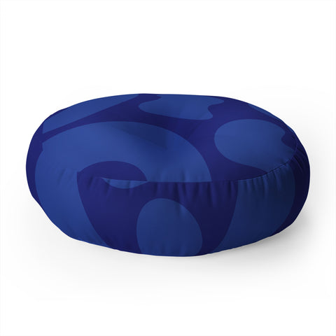 Camilla Foss Blue Pebble Floor Pillow Round