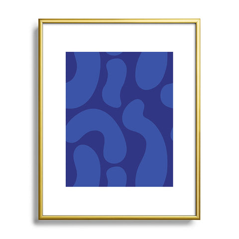 Camilla Foss Blue Pebble Metal Framed Art Print