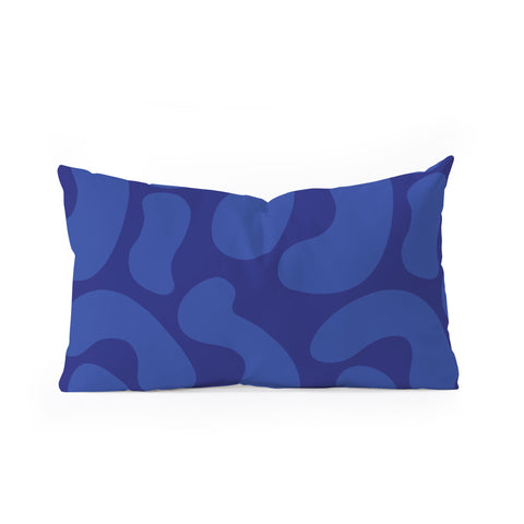 Camilla Foss Blue Pebble Oblong Throw Pillow