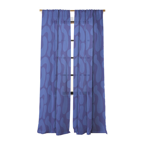 Camilla Foss Blue Pebble Sheer Window Curtain
