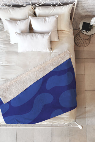 Camilla Foss Blue Pebble Fleece Throw Blanket
