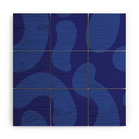 Camilla Foss Blue Pebble Wood Wall Mural