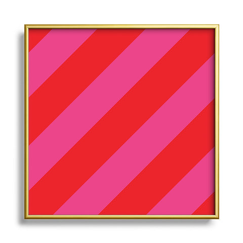 Camilla Foss Bold Stripes Square Metal Framed Art Print