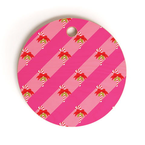 Camilla Foss Candy Cane Cutting Board Round