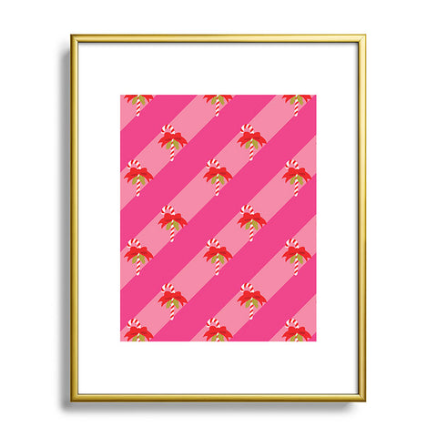 Camilla Foss Candy Cane Metal Framed Art Print