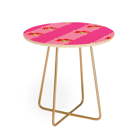Camilla Foss Candy Cane Round Side Table
