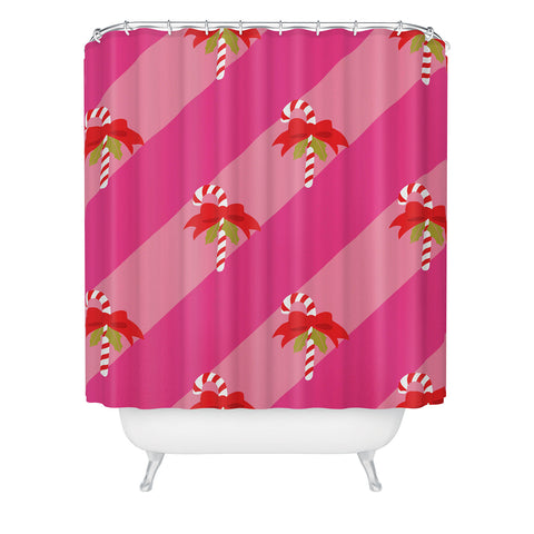 Camilla Foss Candy Cane Shower Curtain