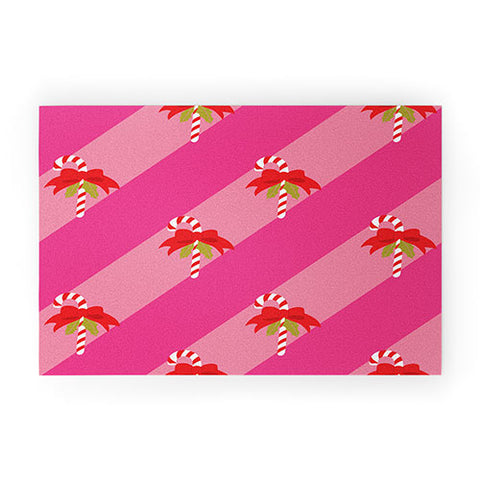 Camilla Foss Candy Cane Welcome Mat
