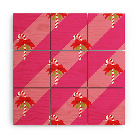 Camilla Foss Candy Cane Wood Wall Mural