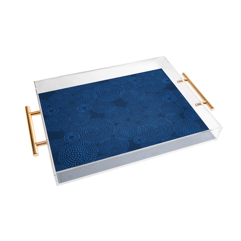 Camilla Foss Circles In Blue I Acrylic Tray