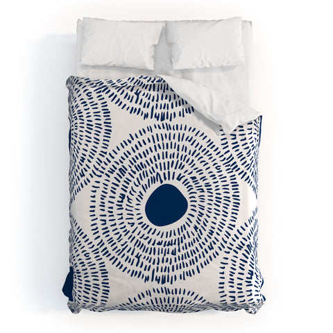 Camilla Foss Circles In Blue II Duvet Cover