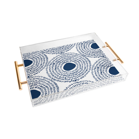 Camilla Foss Circles In Blue II Acrylic Tray