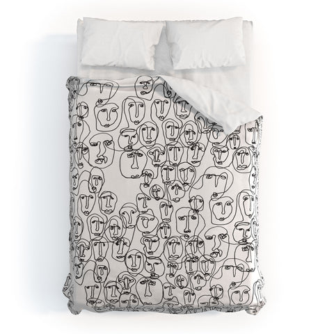 Camilla Foss Faces Duvet Cover