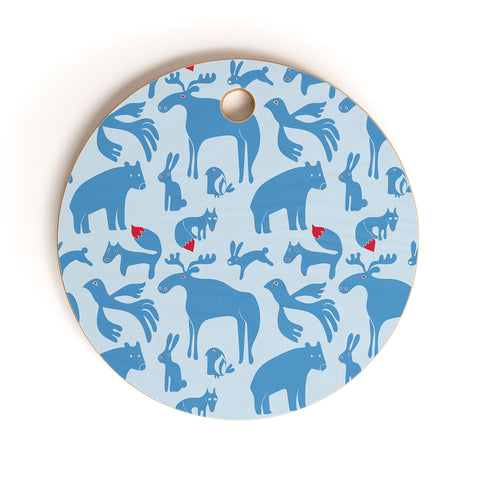 Camilla Foss Folktale Animals Cutting Board Round