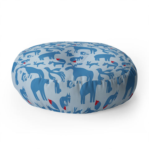 Camilla Foss Folktale Animals Floor Pillow Round