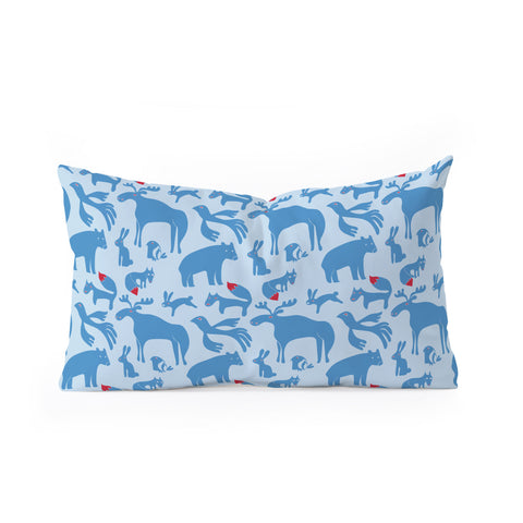 Camilla Foss Folktale Animals Oblong Throw Pillow