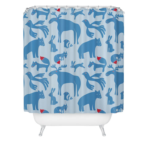 Camilla Foss Folktale Animals Shower Curtain
