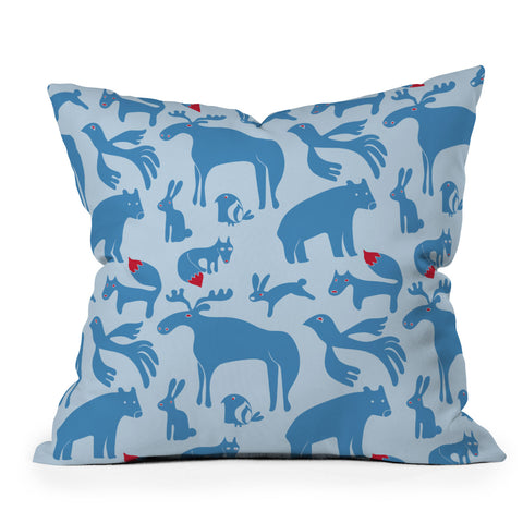Camilla Foss Folktale Animals Throw Pillow