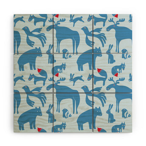 Camilla Foss Folktale Animals Wood Wall Mural