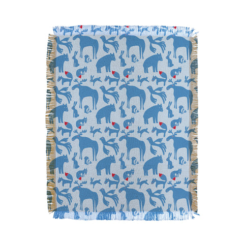 Camilla Foss Folktale Animals Throw Blanket