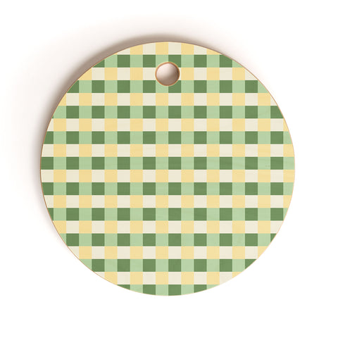 Camilla Foss Folktale Gingham Cutting Board Round