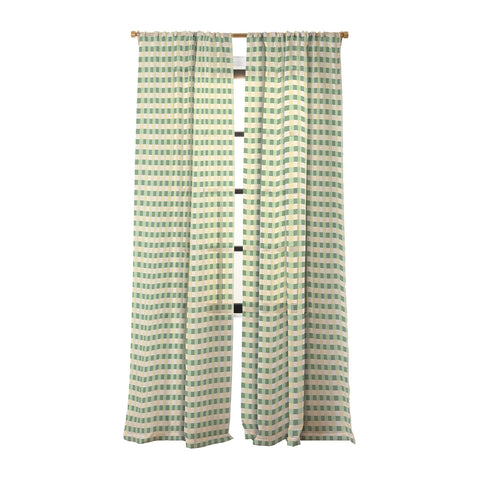 Camilla Foss Folktale Gingham Sheer Window Curtain