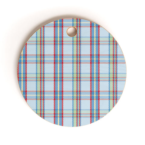Camilla Foss Folktale Plaid Cutting Board Round