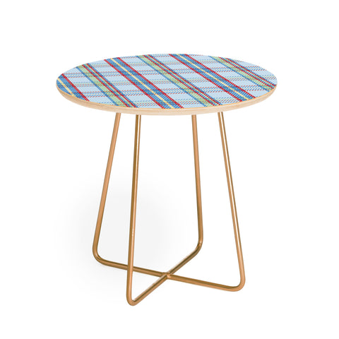 Camilla Foss Folktale Plaid Round Side Table