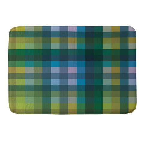 Camilla Foss Gingham Green Memory Foam Bath Mat