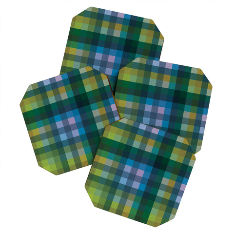 Camilla Foss Gingham Green Coaster Set
