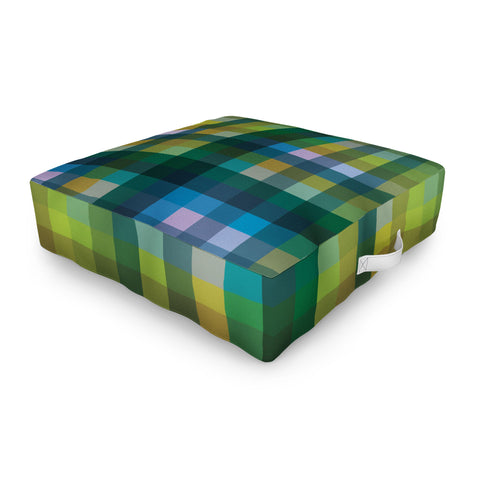 Camilla Foss Gingham Green Outdoor Floor Cushion
