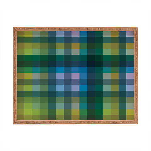 Camilla Foss Gingham Green Rectangular Tray