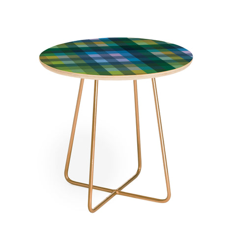 Camilla Foss Gingham Green Round Side Table