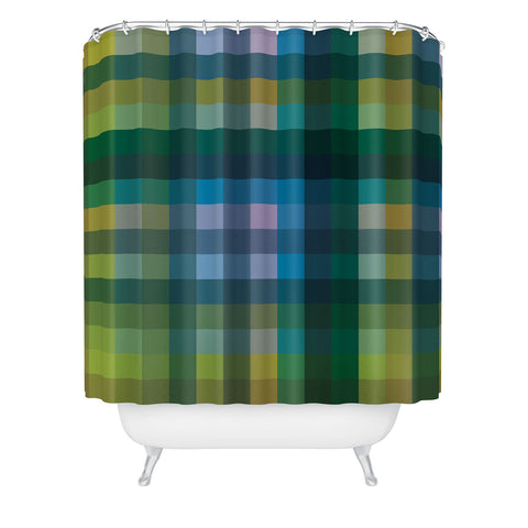 Camilla Foss Gingham Green Shower Curtain