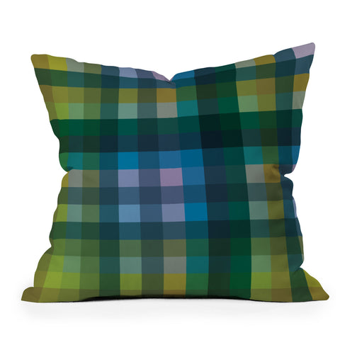 Camilla Foss Gingham Green Throw Pillow