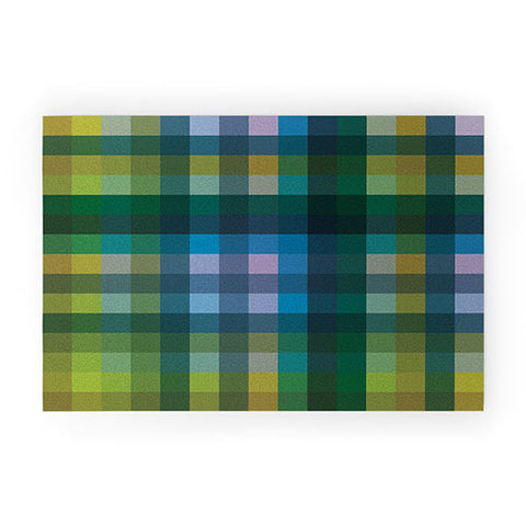 Camilla Foss Gingham Green Welcome Mat