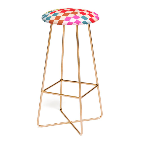 Camilla Foss Gingham Multicolors Bar Stool