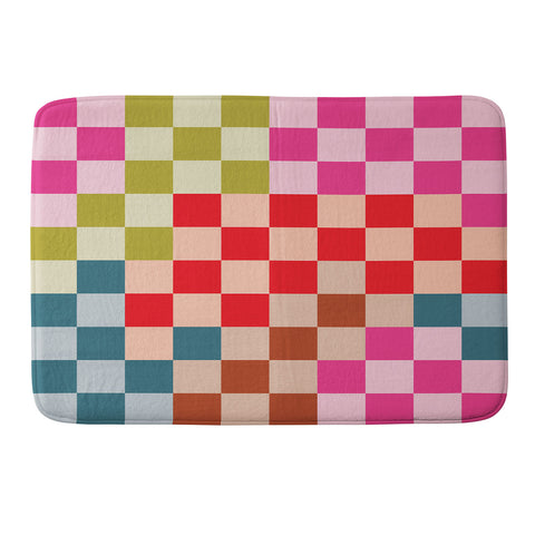 Camilla Foss Gingham Multicolors Memory Foam Bath Mat