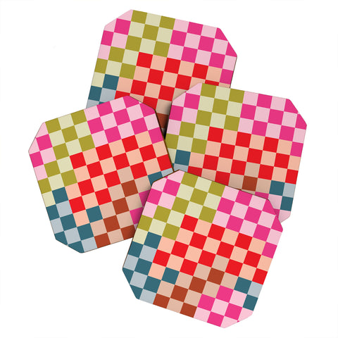 Camilla Foss Gingham Multicolors Coaster Set