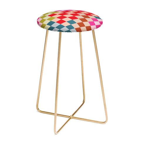 Camilla Foss Gingham Multicolors Counter Stool