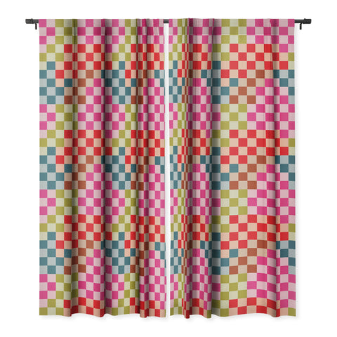Camilla Foss Gingham Multicolors Blackout Window Curtain