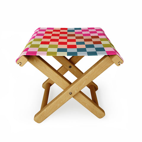 Camilla Foss Gingham Multicolors Folding Stool
