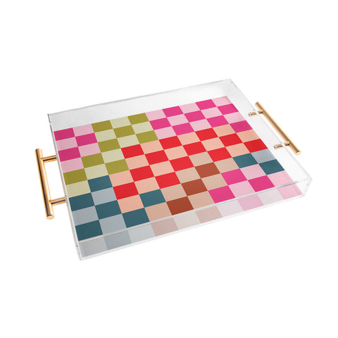Camilla Foss Gingham Multicolors Acrylic Tray