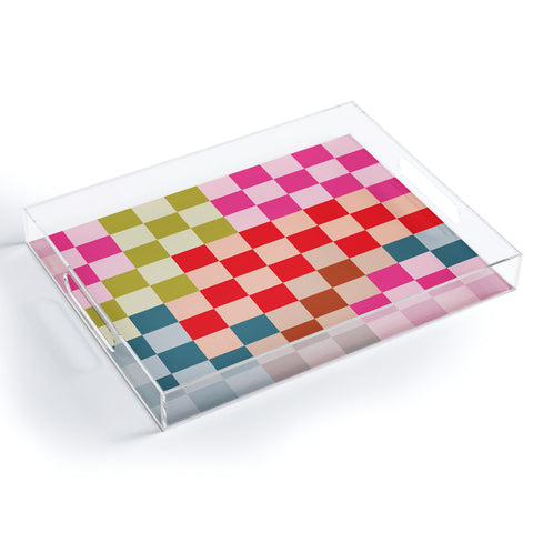 Camilla Foss Gingham Multicolors Acrylic Tray