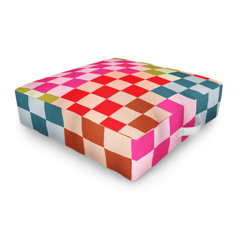 Camilla Foss Gingham Multicolors Outdoor Floor Cushion
