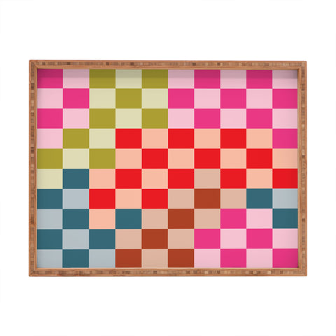 Camilla Foss Gingham Multicolors Rectangular Tray